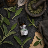 10 ml Sage Essential Oil — overhead lifestyle flat lay