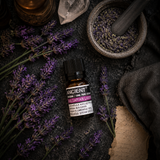 Bulgarian Lavender Essential Oil 10ml — overhead lifestyle flat lay