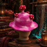 Felted Mushroom Hat - Shocking Pink