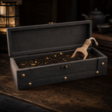 Long Tea Chest · Grey · open with tea