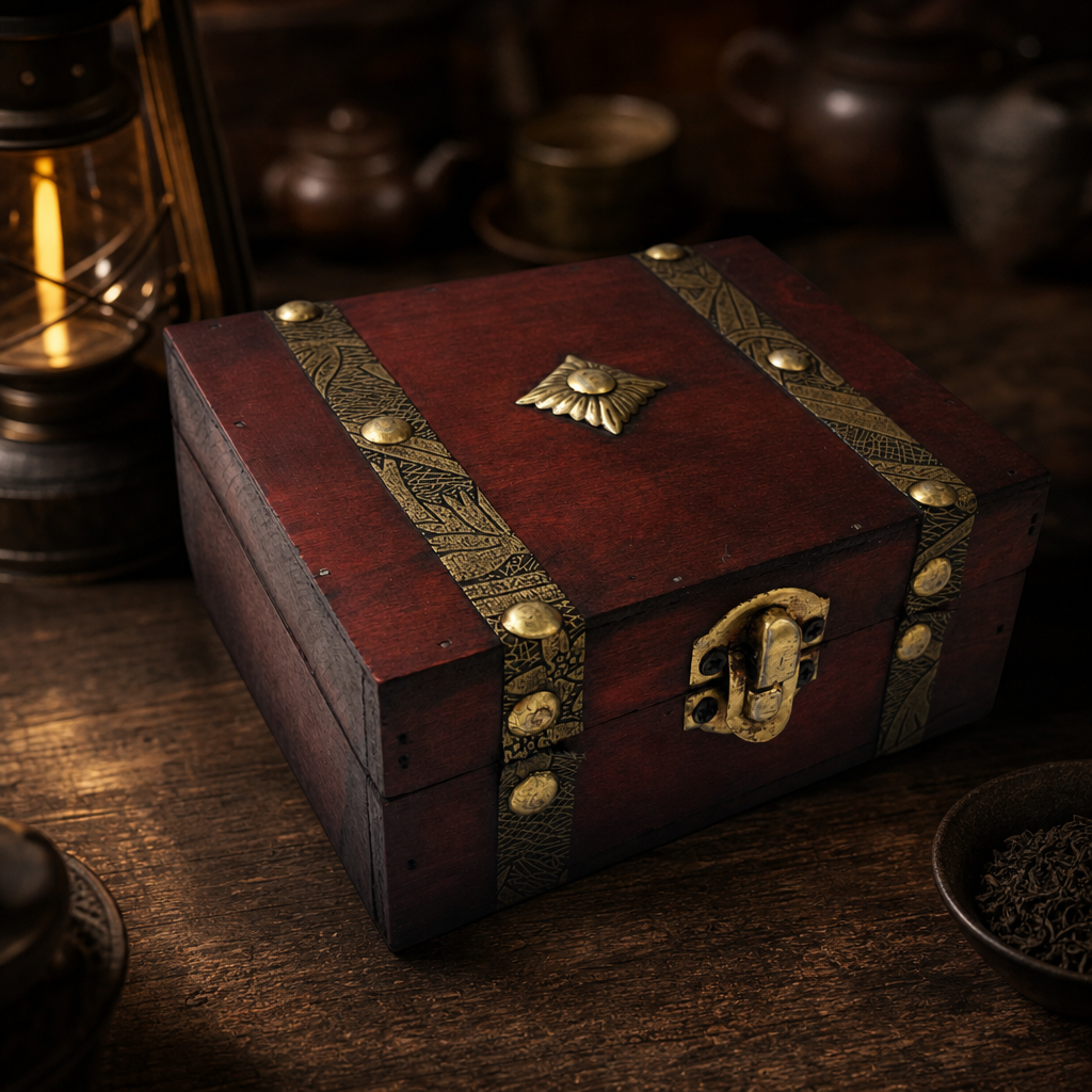 Square Tea Chest · Tan