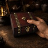 Square Tea Chest · Tan · hand scale
