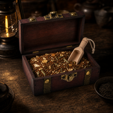 Square Tea Chest · Tan · open with tea