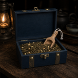 Square Tea Chest · Teal · open with tea
