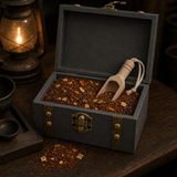 Square Tea Chest · Grey · open with tea
