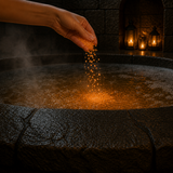 Total Detox Bath Potion salts sprinkled into Lather Lagoon