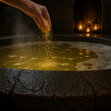 Wake Up Bath Potion salts sprinkled into Lather Lagoon