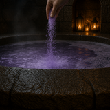 Decadence Bath Potion salts sprinkled into Lather Lagoon