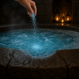 Sleepy Head Bath Potion salts sprinkled into Lather Lagoon
