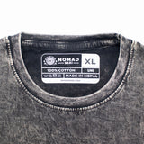 Nomad Sari Stonewashed Cotton T-Shirt - Compass of Life - Charcoal - XL