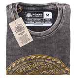 Nomad Sari Stonewashed Cotton T-Shirt – Chakra – Dark Grey – Medium