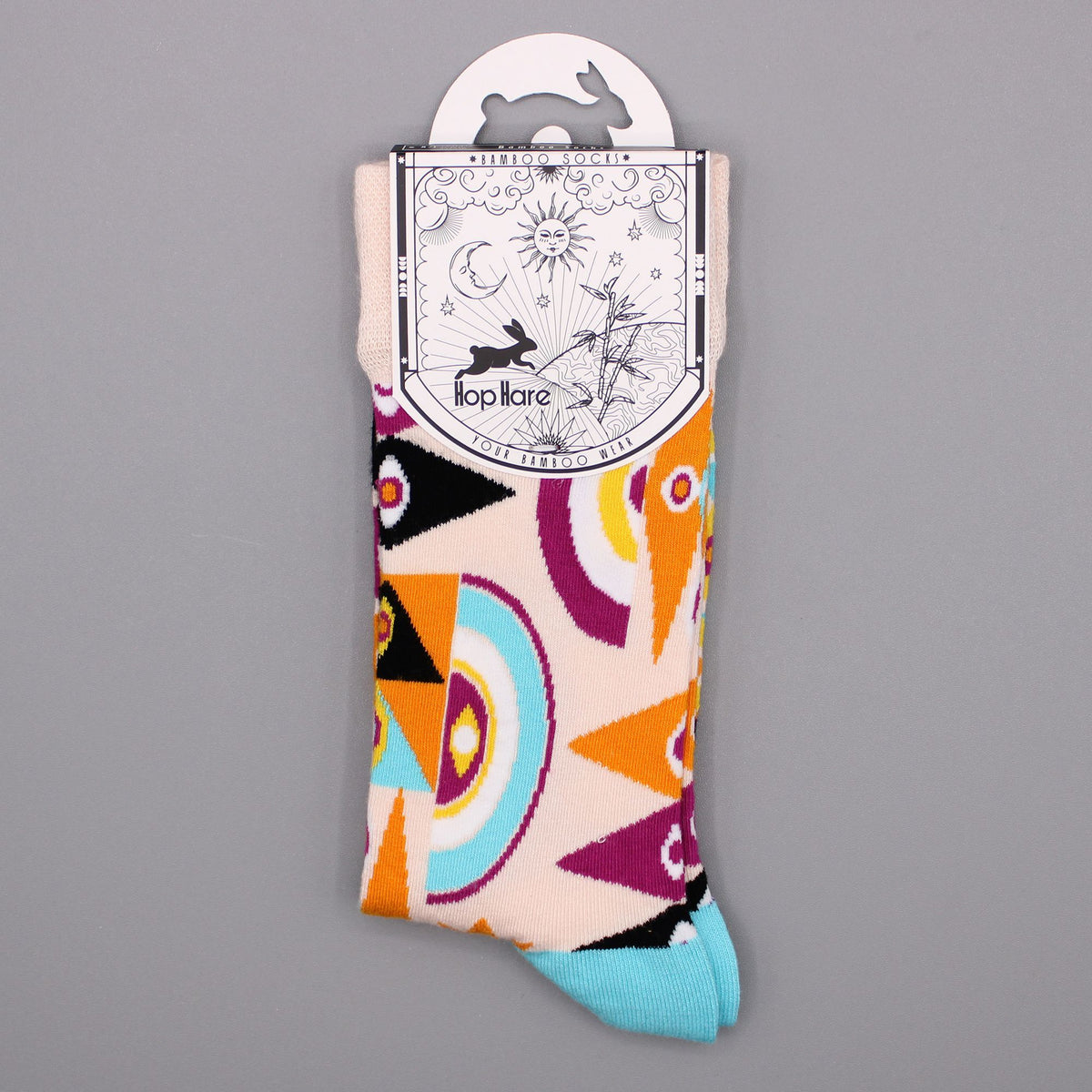 Hop Hare Bamboo Socks M/L - Psychedelic Evil Eye