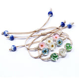 Pressed Flower Tri-Flower Bracelet