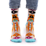 Hop Hare Bamboo Socks M/L - Psychedelic Evil Eye