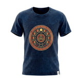 Nomad Sari Stonewashed Cotton T-Shirt - Stay Wild Moon Child - Blue - Small