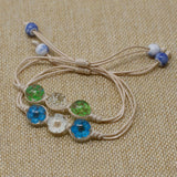 Pressed Flower Tri-Flower Bracelet