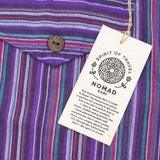 Nomad Sari Grandad Shirt - Black Purple - XL
