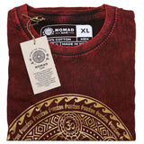 Nomad Sari Stonewashed Cotton T-Shirt – Chakra – Maroon – XL