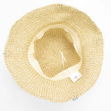 Nomad Sari Floppy Straw Sun Hat - Beige & Blue Flowers
