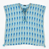 Nomad Sari On the Med Collection - Kaftan - Turquoise & Blue Bold Fish Print