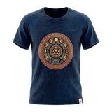 Nomad Sari Stonewashed Cotton T-Shirt - Stay Wild Moon Child - Blue - Medium