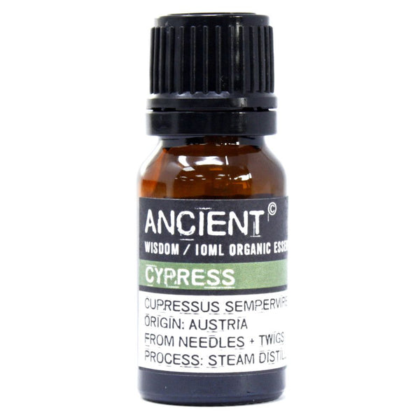 Cypress Organic Essential Oil bottle on a clean white background