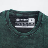 Nomad Sari Stonewashed Cotton T-Shirt - Tree of Life - Green - Large