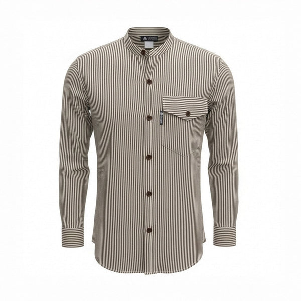Nomad Sari Grandad Shirt - Grey Stone - Medium