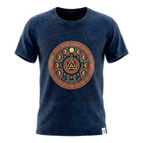 Nomad Sari Stonewashed Cotton T-Shirt - Stay Wild Moon Child - Blue - Large