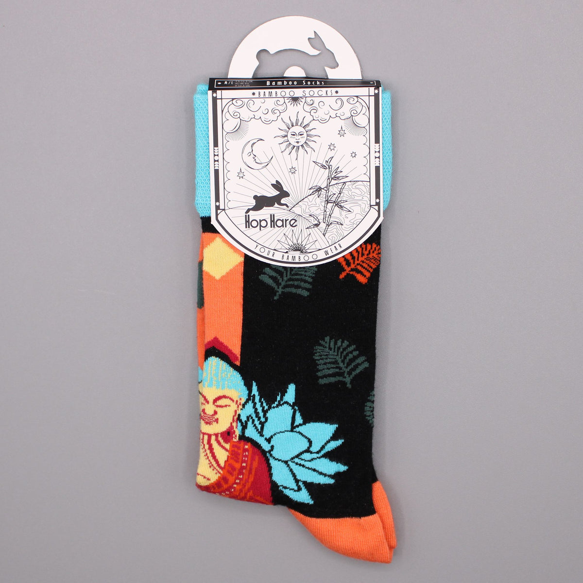 Hop Hare Bamboo Socks M/L - Blue Buddha & Lotus