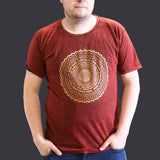 Nomad Sari Stonewashed Cotton T-Shirt – Mandala – Maroon – XL