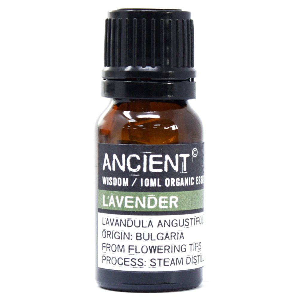Lavender Organic Essential Oil bottle on a clean white background