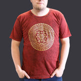 Nomad Sari Stonewashed Cotton T-Shirt – Chakra – Maroon – XL