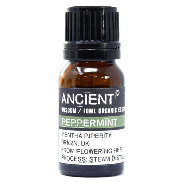 Peppermint Organic Essential Oil bottle on a clean white background