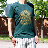 Nomad Sari Stonewashed Cotton T-Shirt – Hamsa – Green – Medium