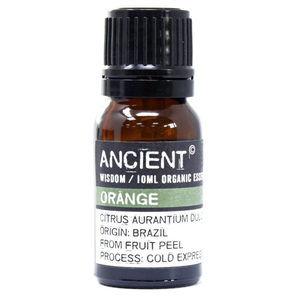 Orange Organic Essential Oil bottle on a clean white background