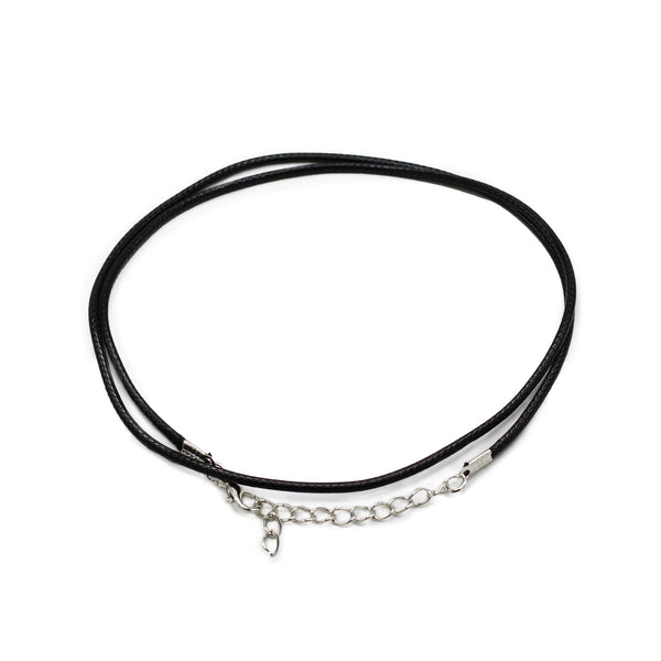 Black Waxed Pendant Cord, 2mm × 55cm