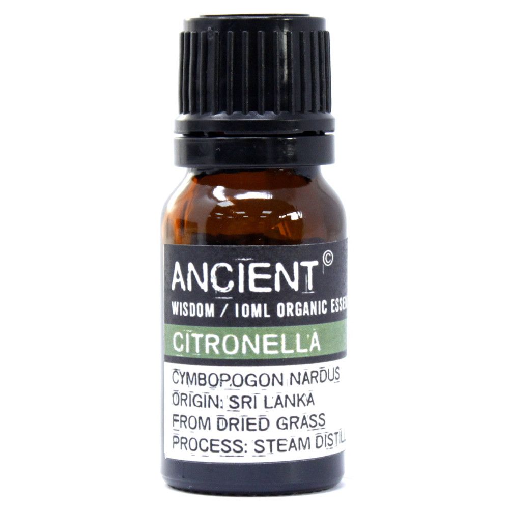 Citronella Organic Essential Oil bottle on a clean white background