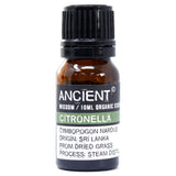 Citronella Organic Essential Oil bottle on a clean white background