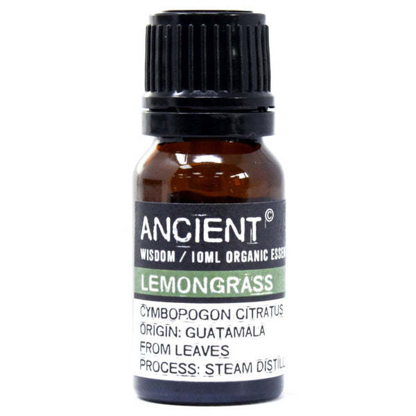 Lemongrass Organic Essential Oil bottle on a clean white background