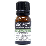 Bergamot Organic Essential Oil bottle on a clean white background