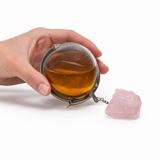 Rose Quartz Gemstone Tea Strainer · size
