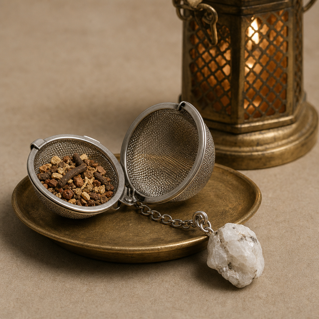 Rainbow Moonstone Gemstone Tea Strainer · hero