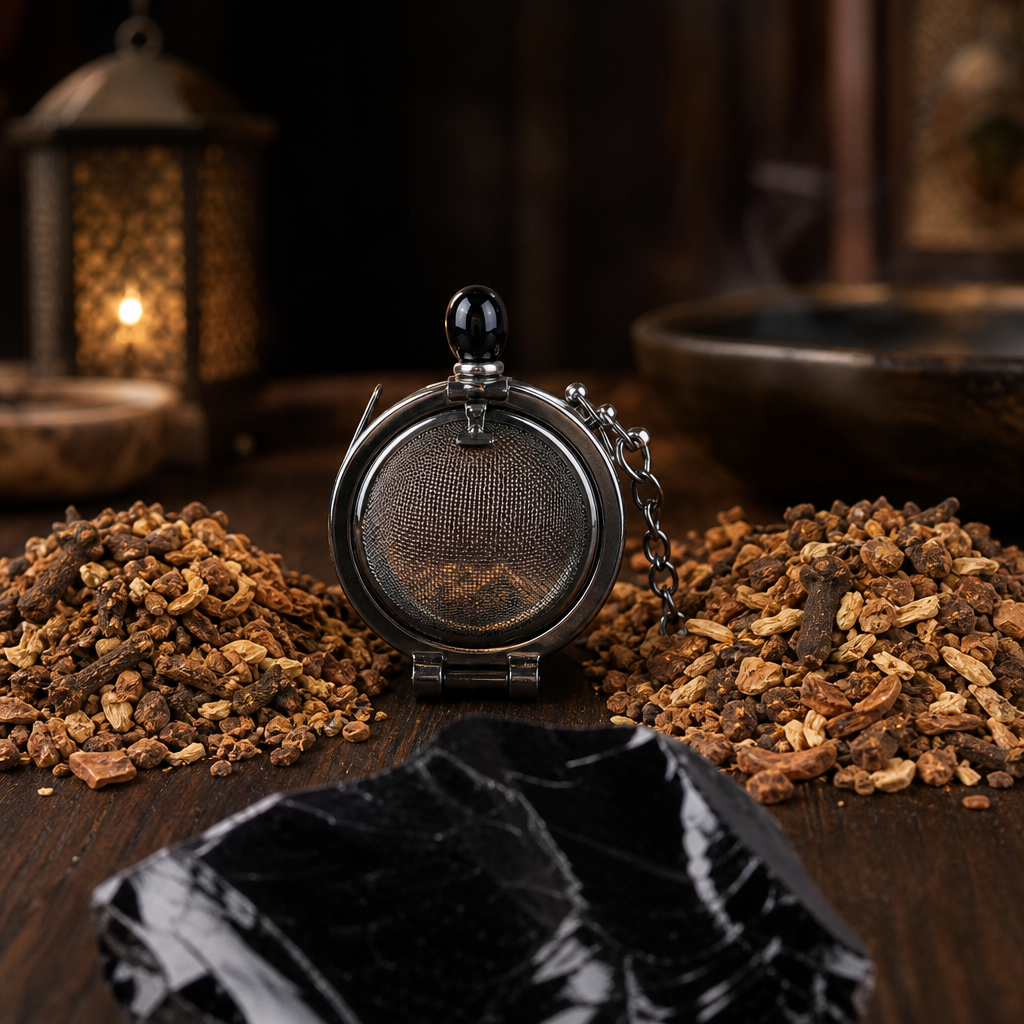 Black Obsidian Gemstone Tea Strainer · hero