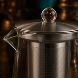 Tower Infuser 750ml · Boxed — lid and infuser macro detail
