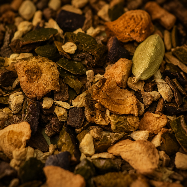 Organic Hot Chocolate Chai · loose-leaf detail