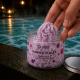 Parma Violet Whipped Soap · in-use